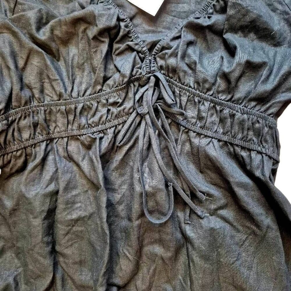 NWT Universal Thread Black Tie-Front Midi Dress Size L Lyocell Rayon - Picture 7 of 12